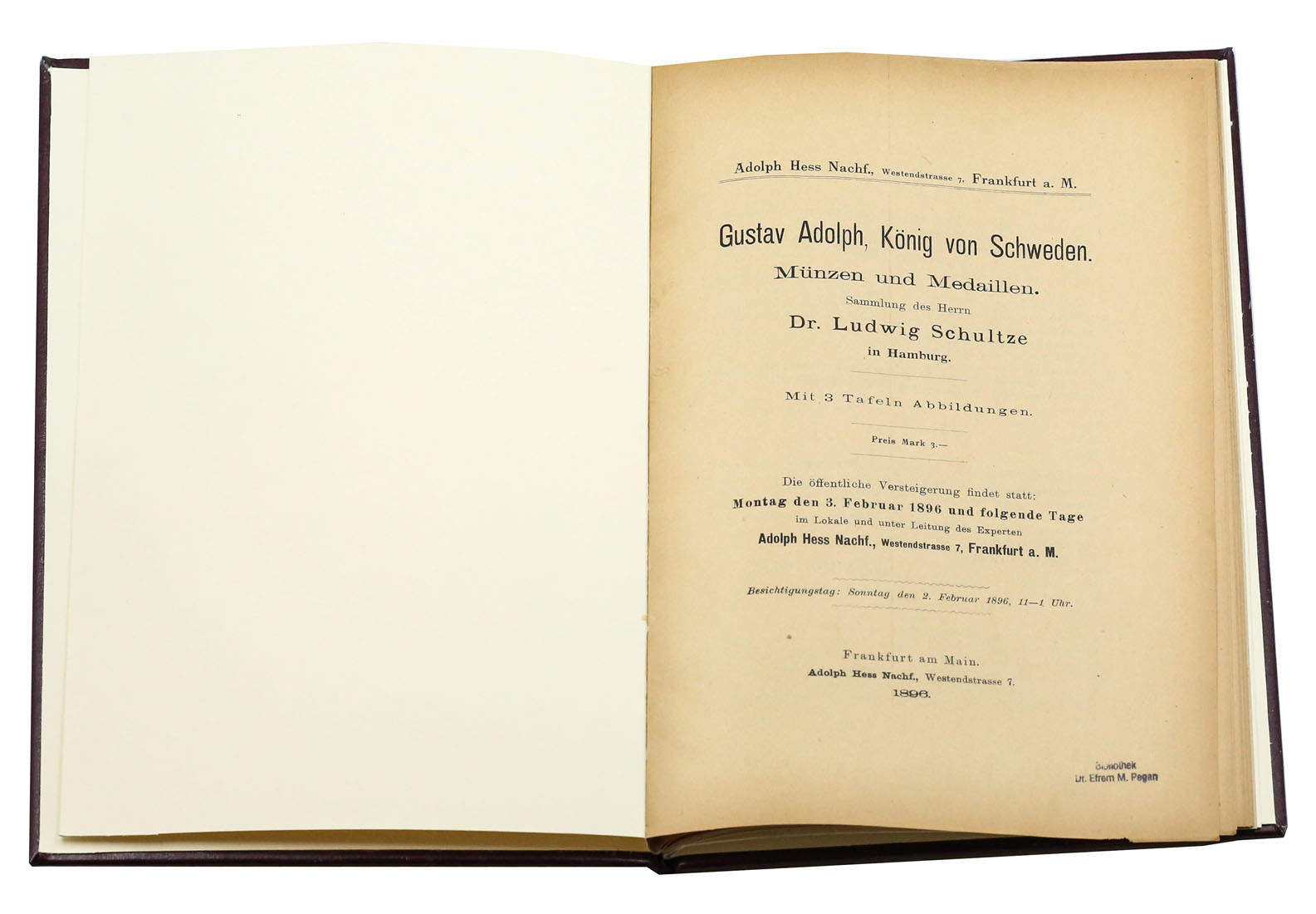 Katalog aukcyjny Adolph Hess Nachf. „Münzen und Medaillen. Sammlung des Herrn Dr. Ludwig Schultze in Hamburg”